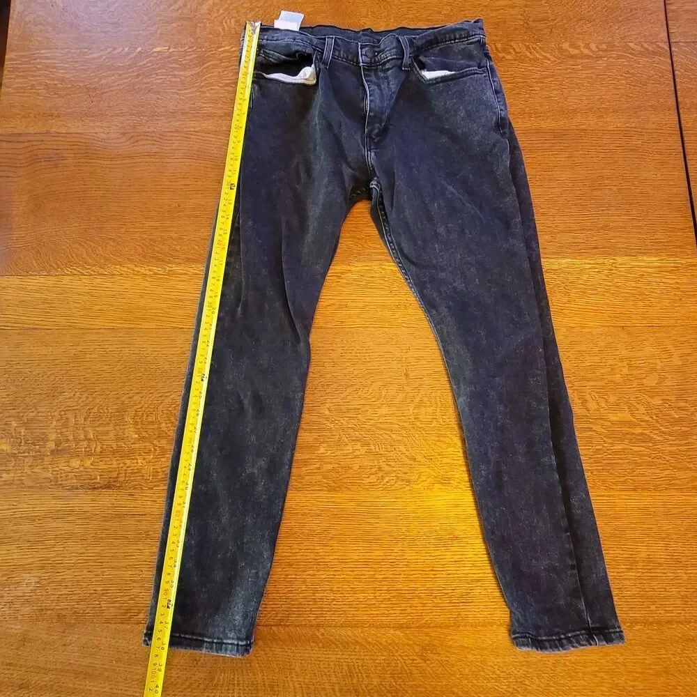 Levi's 512 Black Slim Tapered Denim Jeans 5-Pocket Button Zip Men's